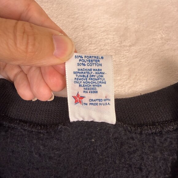 Vintage United States Marines Graphic Sweatshirt Black USA Made Large 90s Milita - Picture 4 of 7